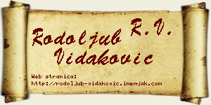 Rodoljub Vidaković vizit kartica